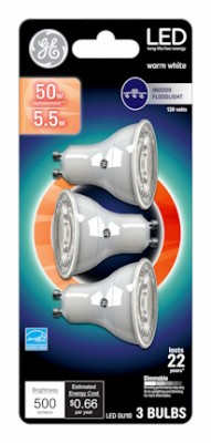 LED Recessed Bulb, MR16, 430 Lumens, 5.3 Watt, 3-Pk. – 93120813