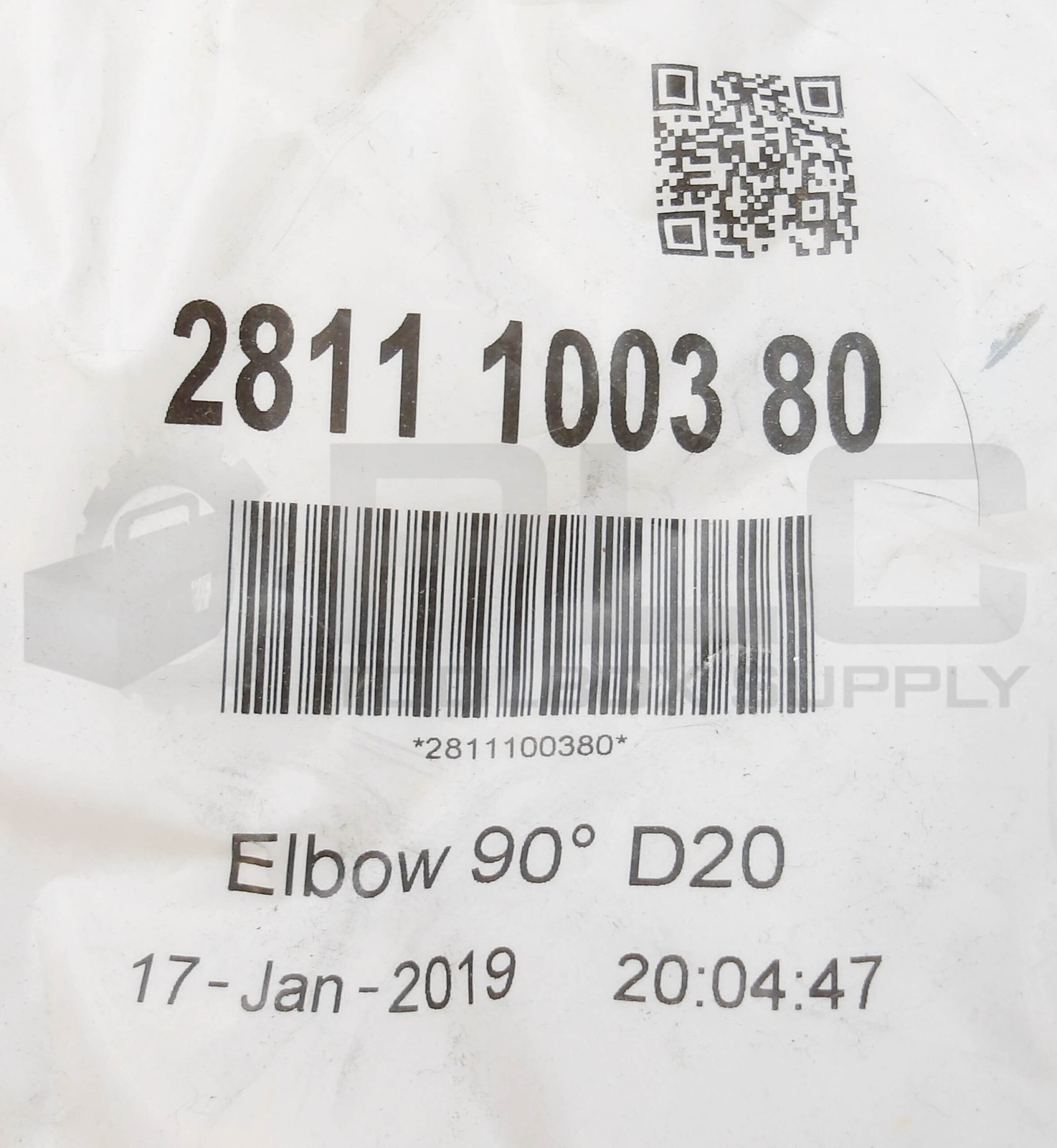 SEALED NEW AIR NET 2811 1003 80 90 DEG ELBOW D20
