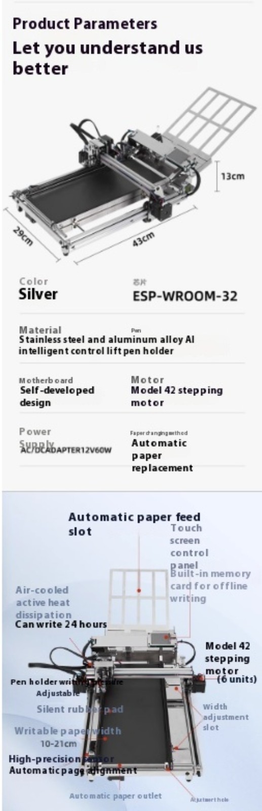Automatic Paper Change Writing Robot Imitation Handwriting Writing Machine