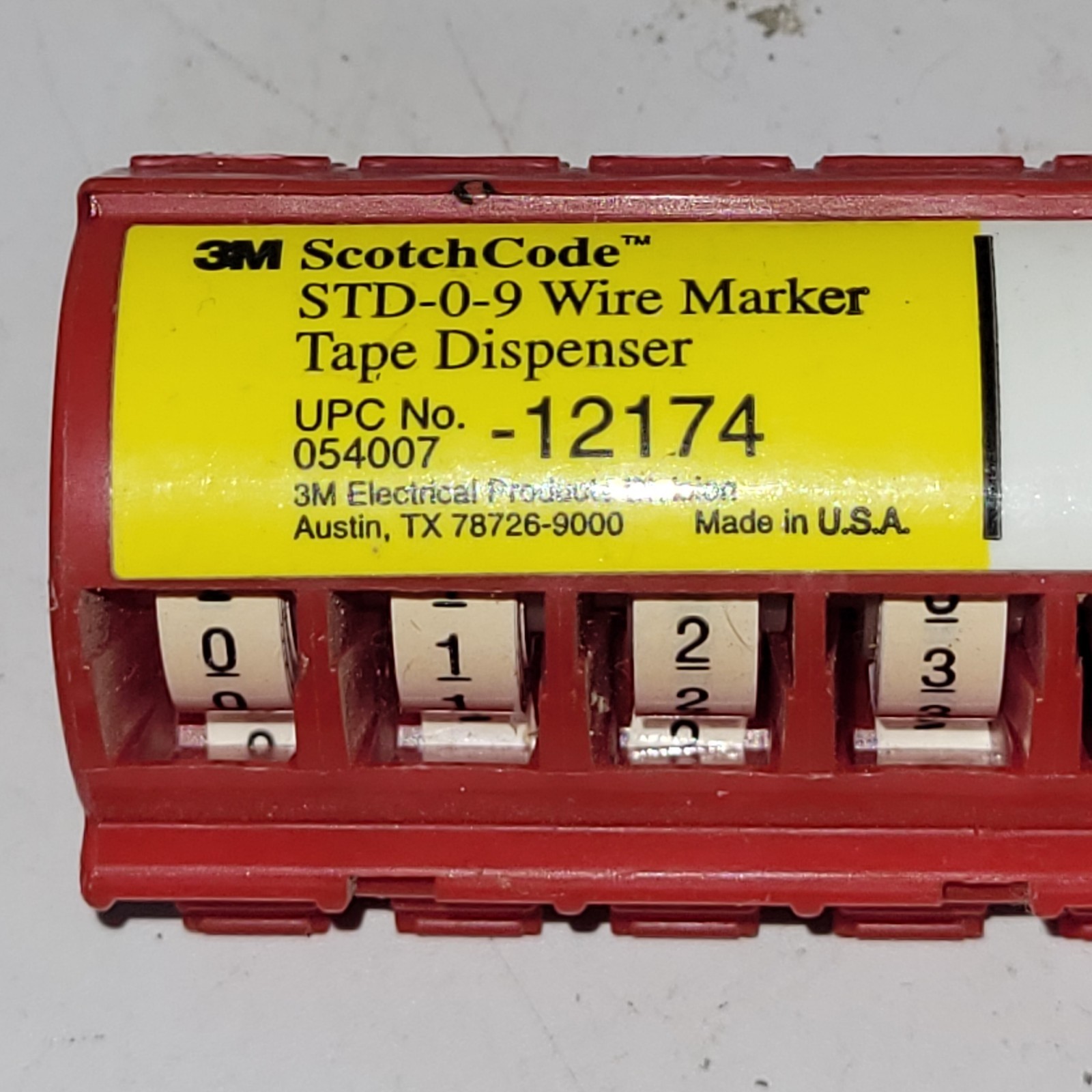 3M Scotch Code STD-0-9 Wire Marker Tape Dispenser 12174