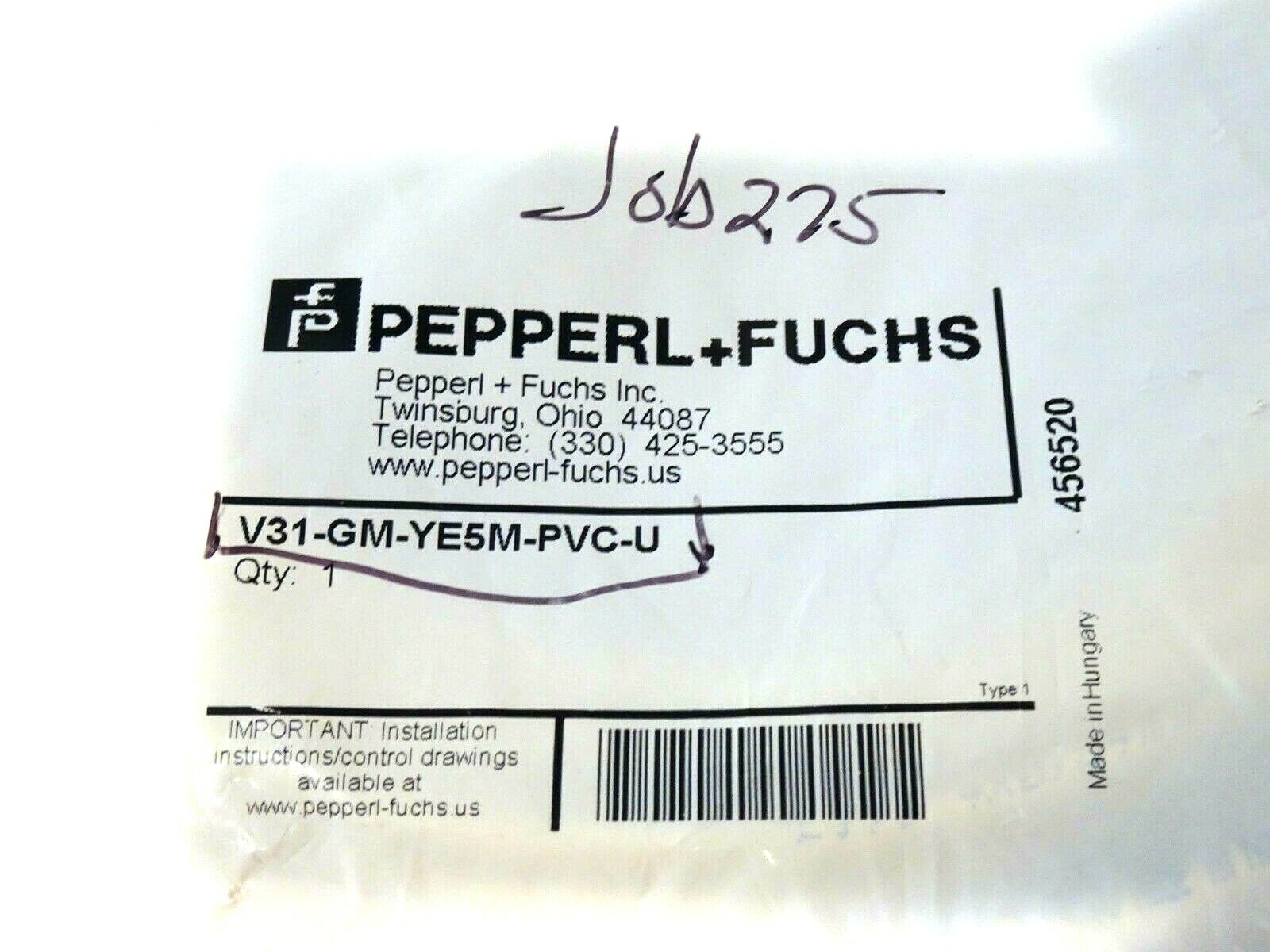 2 NEW PEPPERL FUCHS V31-GM-YE5M-PVC-U CABLE V31GMYE5MPVCU