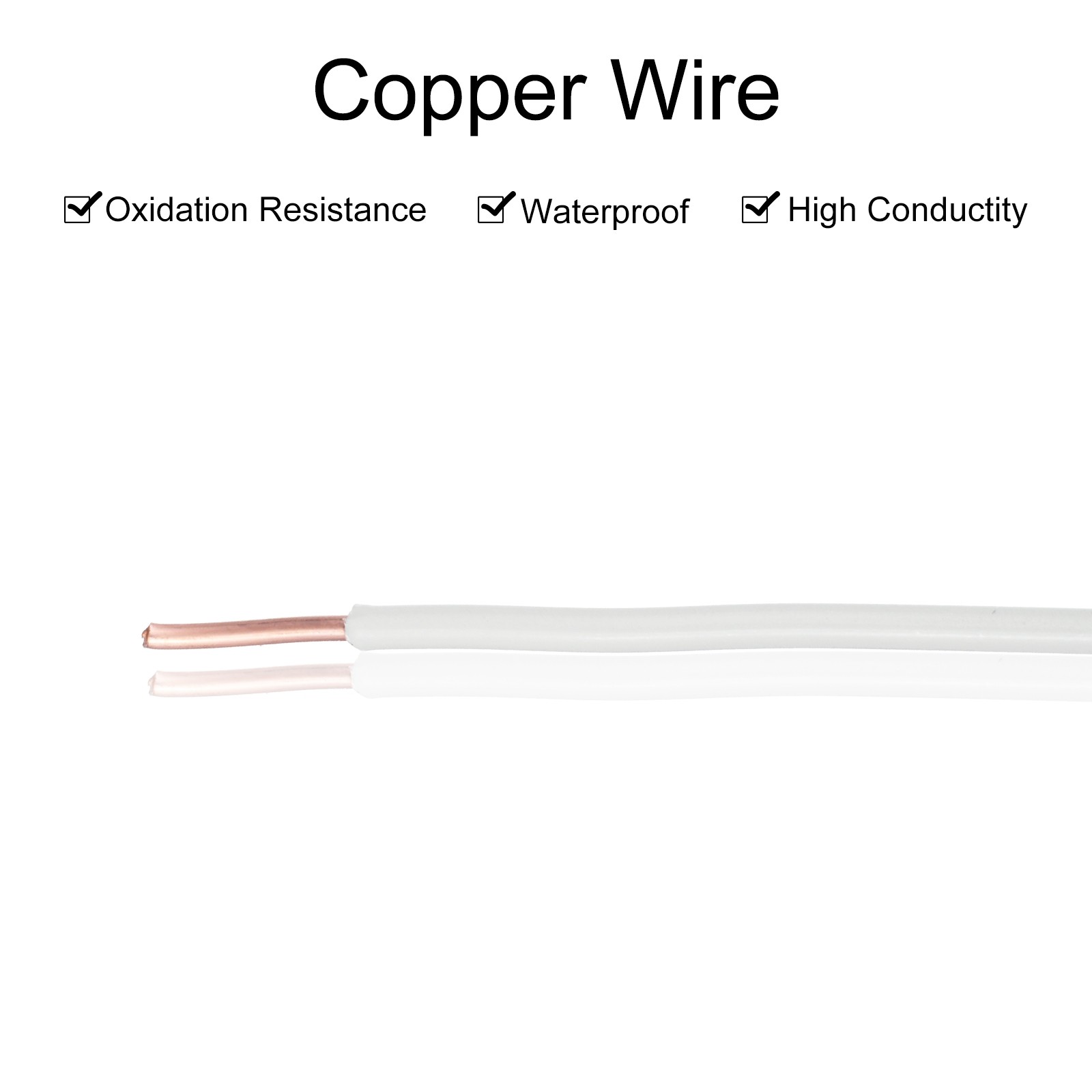 150 Feet Electrical Wire Insulated Solid Copper 14AWG Hook Up Wire Cable, White