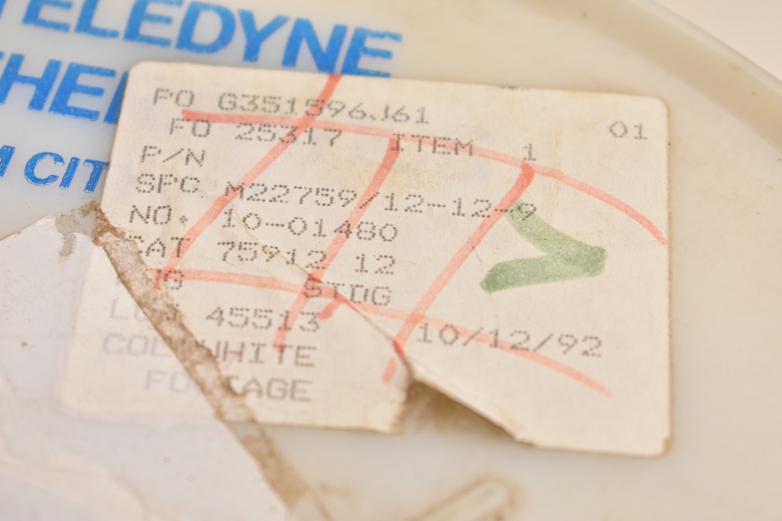 Teledyne 12AWG Nickel Plated Copper Aircraft Wire M22759/12-12-9 30 FT PER SALE