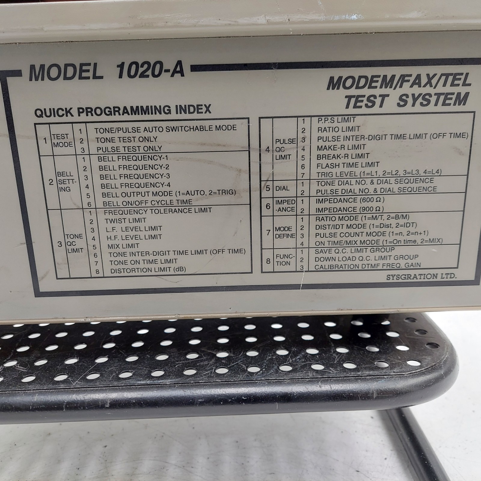 Sysgration 1020-A 1020A Tone Pulse Switchable Telephone Analyzer