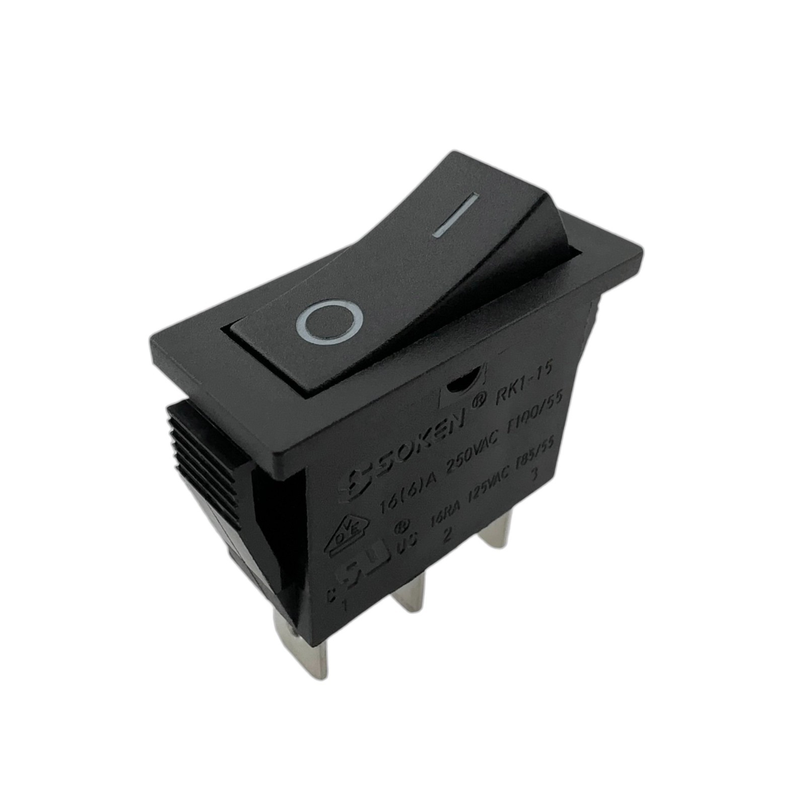 SOKEN RK1-15 Black Rocker Switch 2 Positions 3-Pins 16A 250VAC