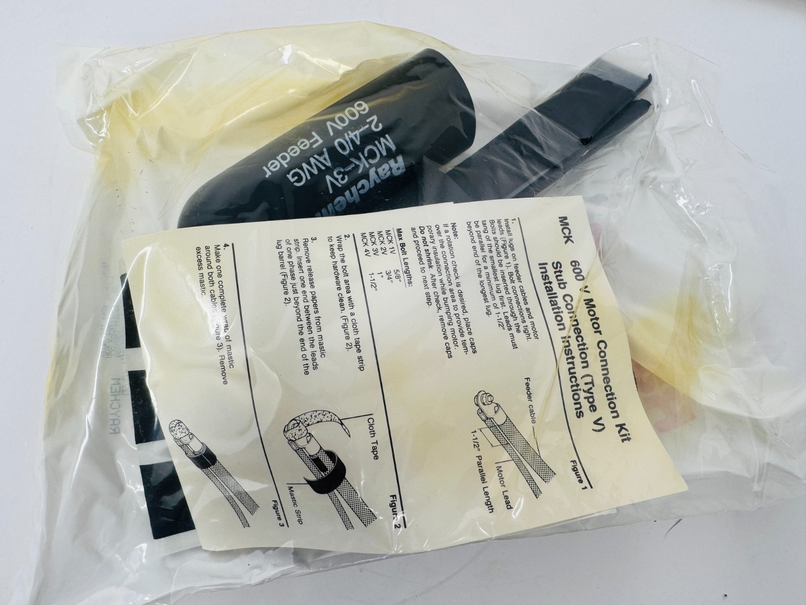 Raychem MCK-3V 600V Motor Connection Kit 3/C AWG: #2-#4/0 Feeder BOX Of 5