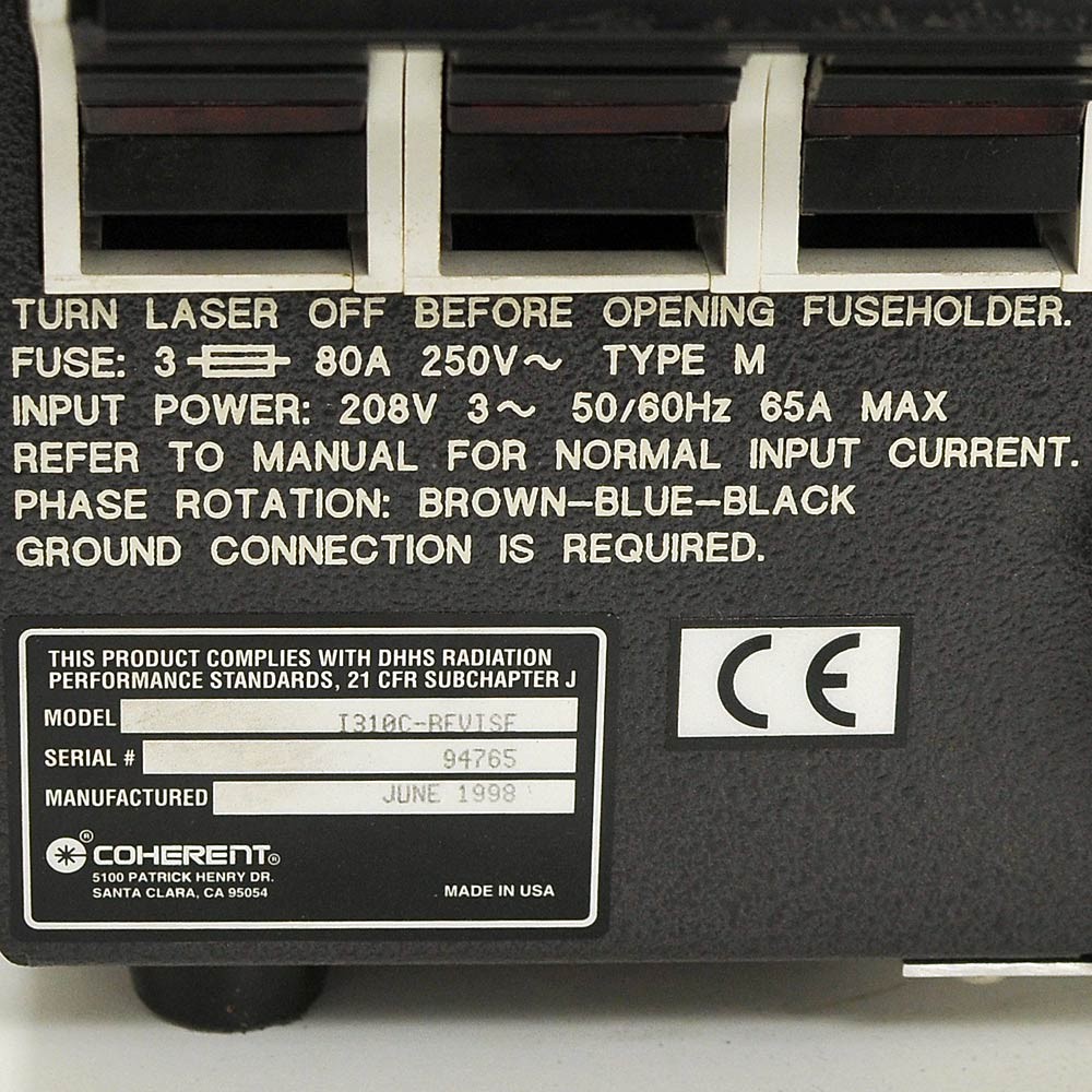 Coherent Innova I310C-REVISE Laser Power Supply 208V 3 Phase AS-IS Untested