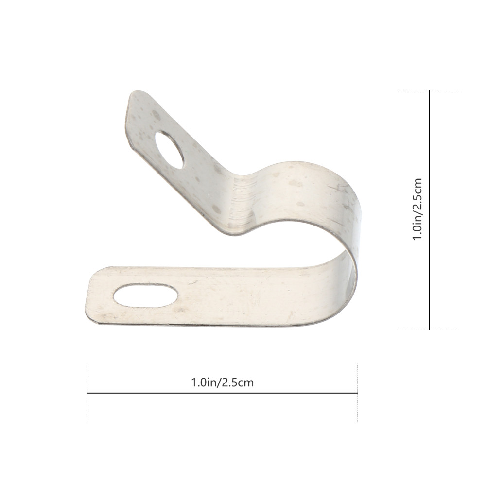 Set of 2 Cable Clamp Fixing Buckle Wire Wall Clips Metal Type Clamps