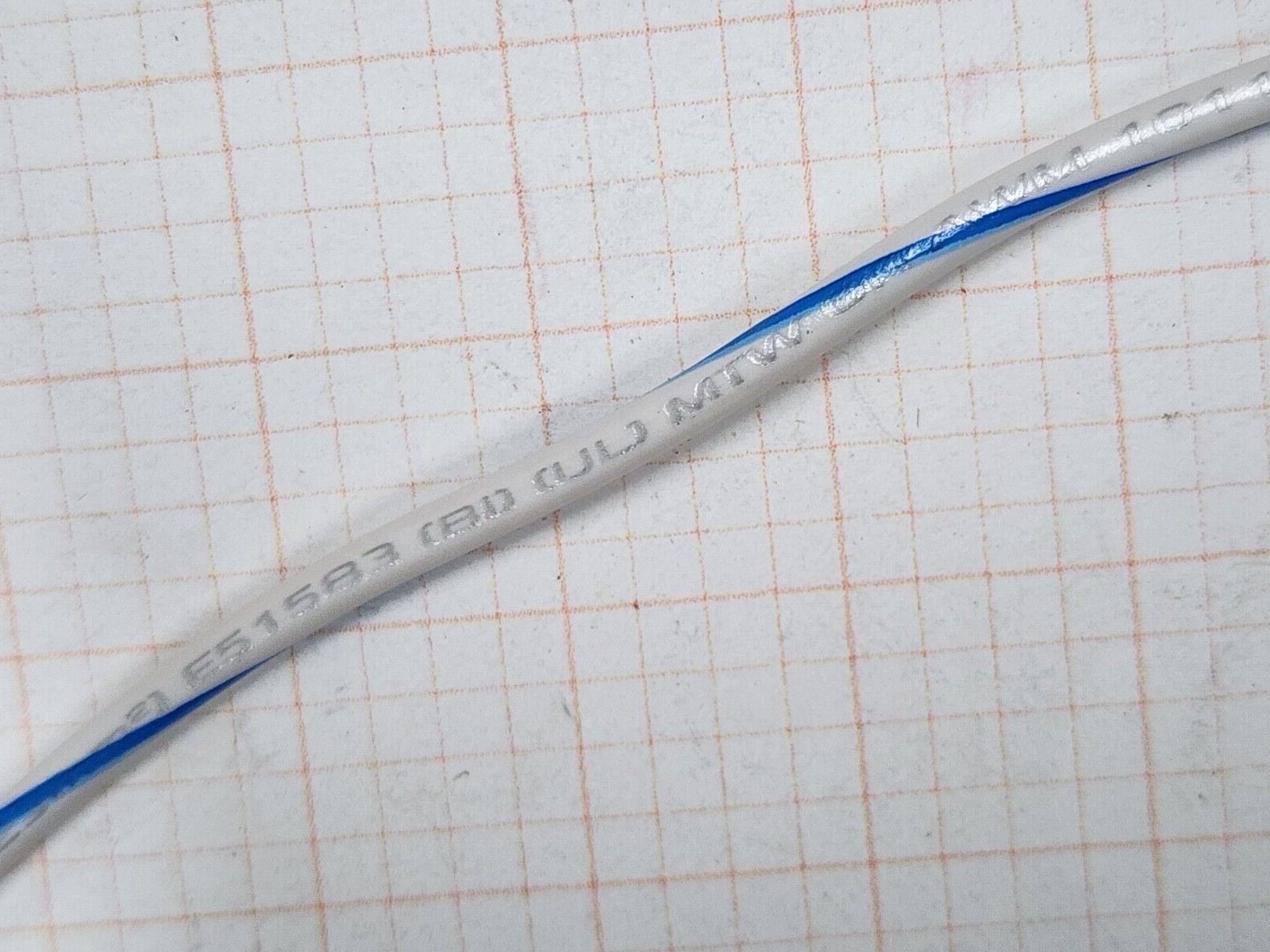 Southwire #18awg Stranded Bare Copper UL-1015 Lead Wire White w/ Blue /100ft