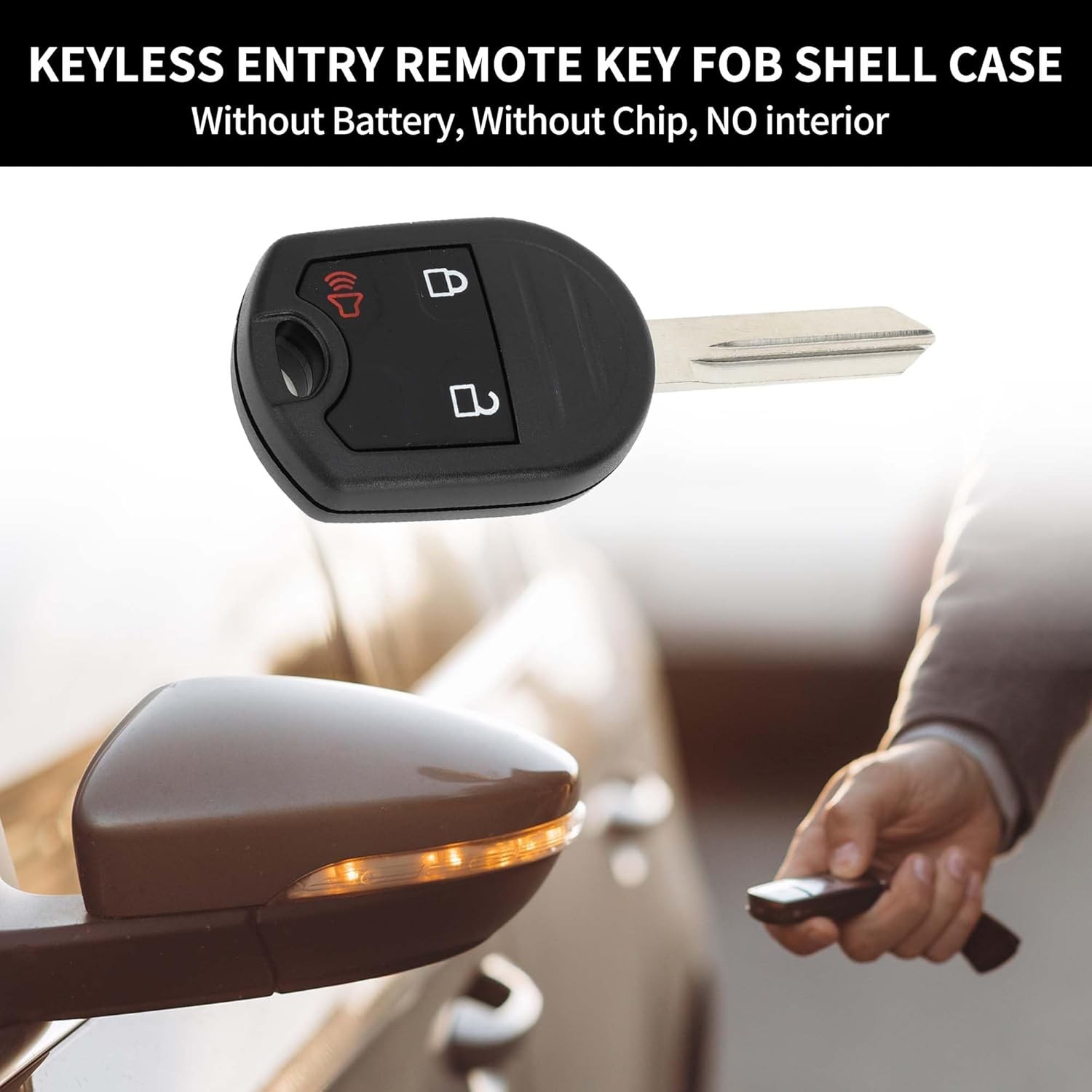 Replacement Key Fob Shell Case for Ford F-150 2004-2016 and Focus 2006-2012, 3 B