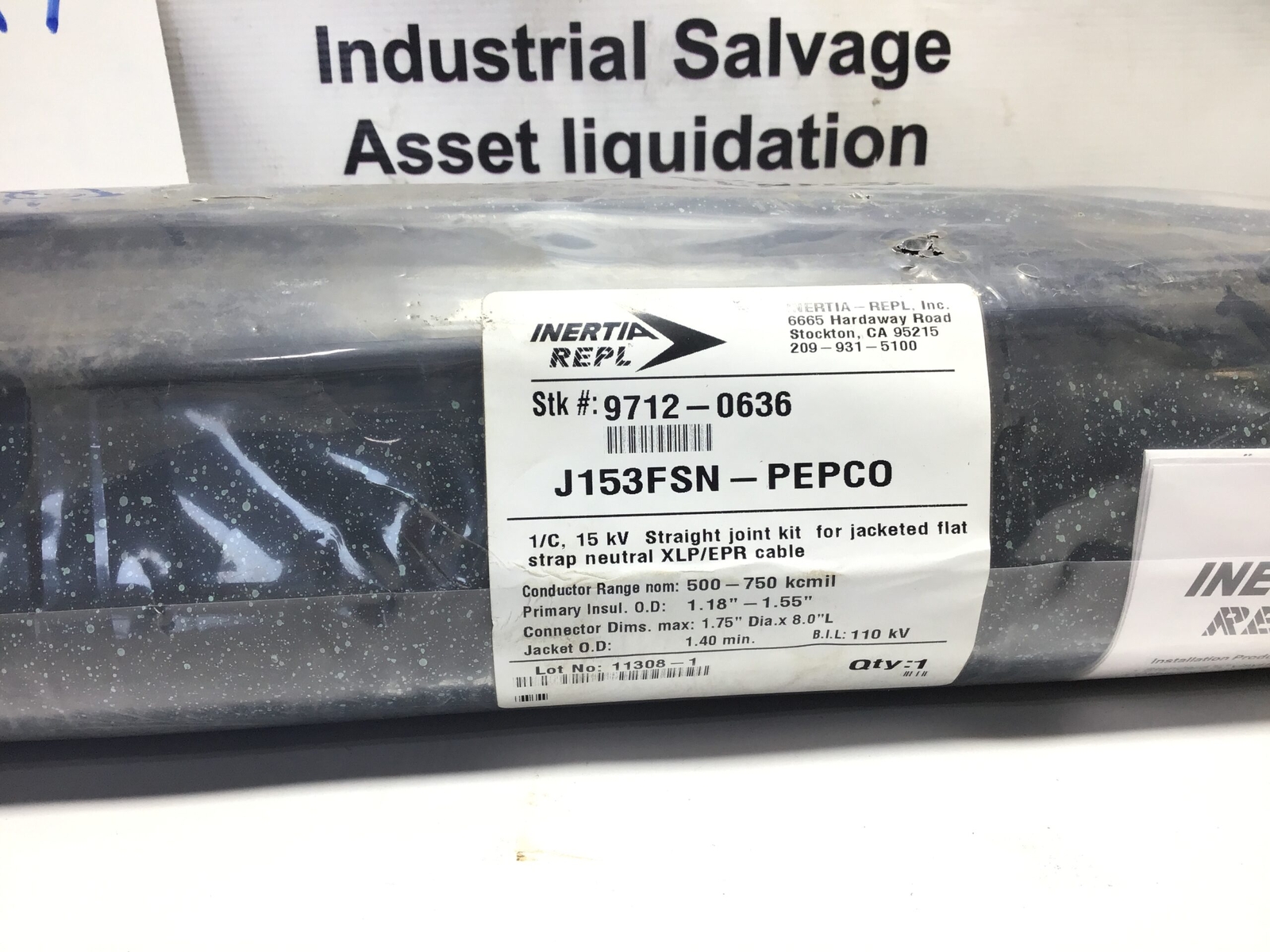 INERTIA REPL J153FSN-PEPCO Joint Kit Jacketed Flat Strap neutral XLP/EPR cable 