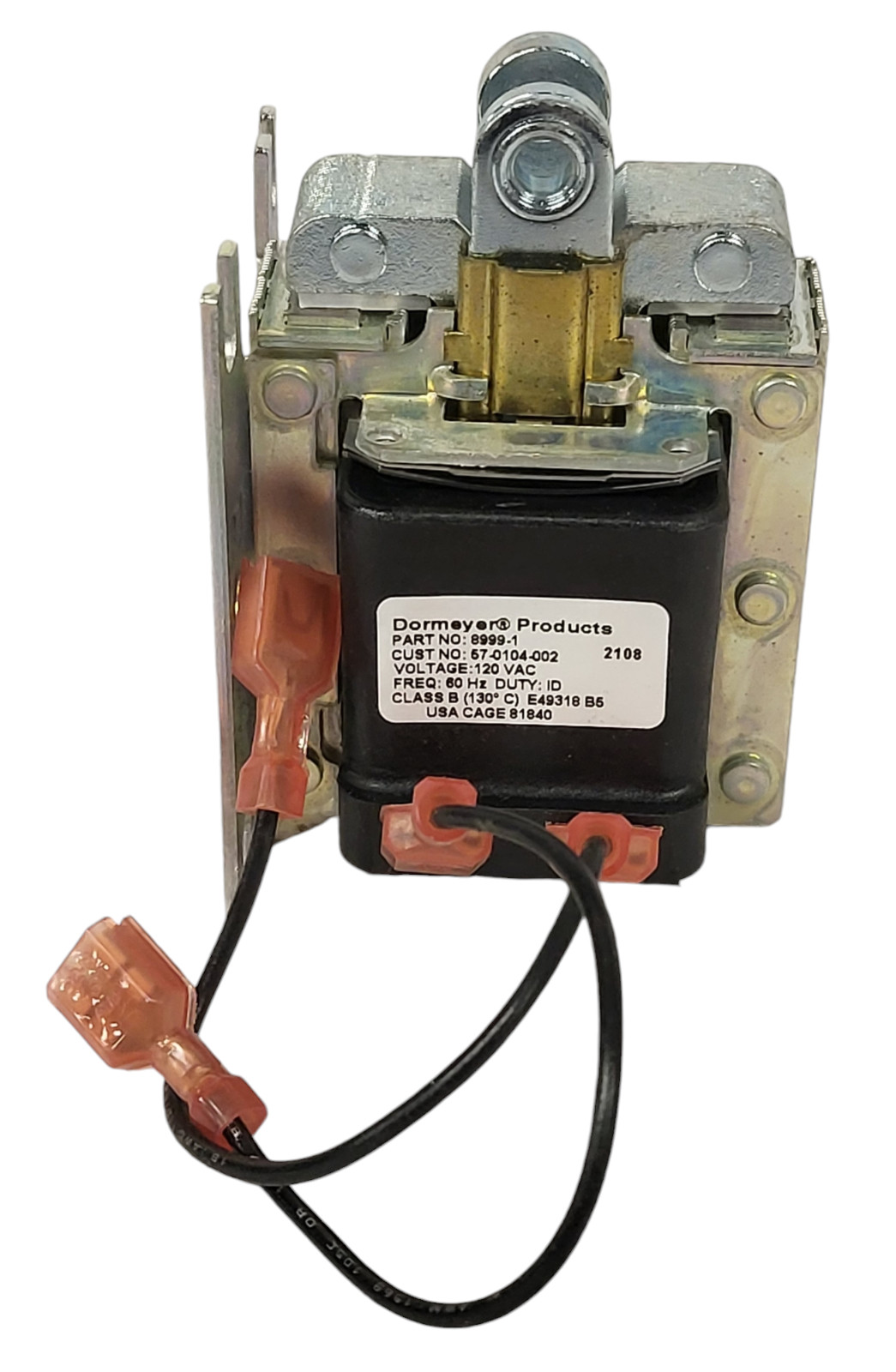 DORMEYER 8999-1 SOLENOID 120V 60HZ CLASS B 130 Celsius DUTY ID E49318 B5