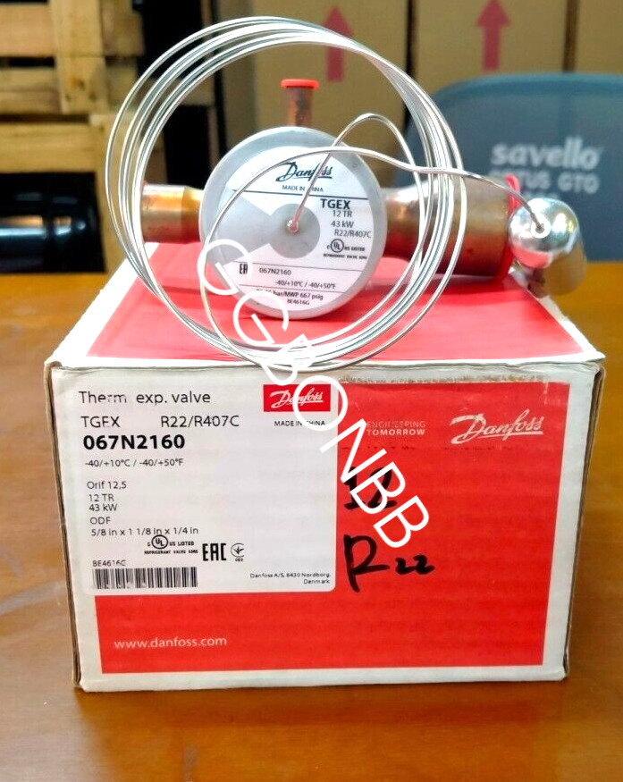 1PC- Danfoss 067N2160 Thermostatic expansion valve, TGE, R22/R407C- Brand New