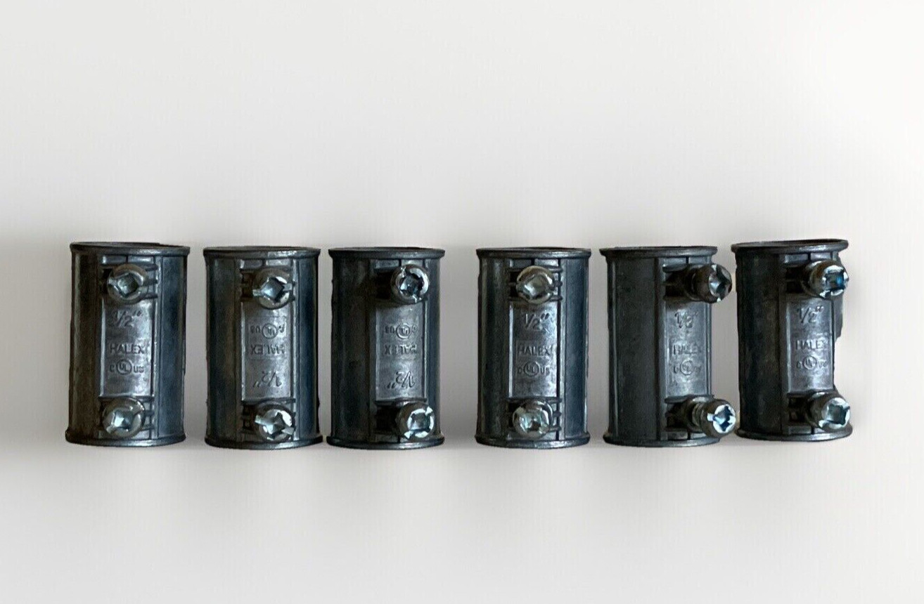 6 Count Halex 1/2″ EMT Set Screw Coupling Zinc (Model # 23220) FREE SHIP!