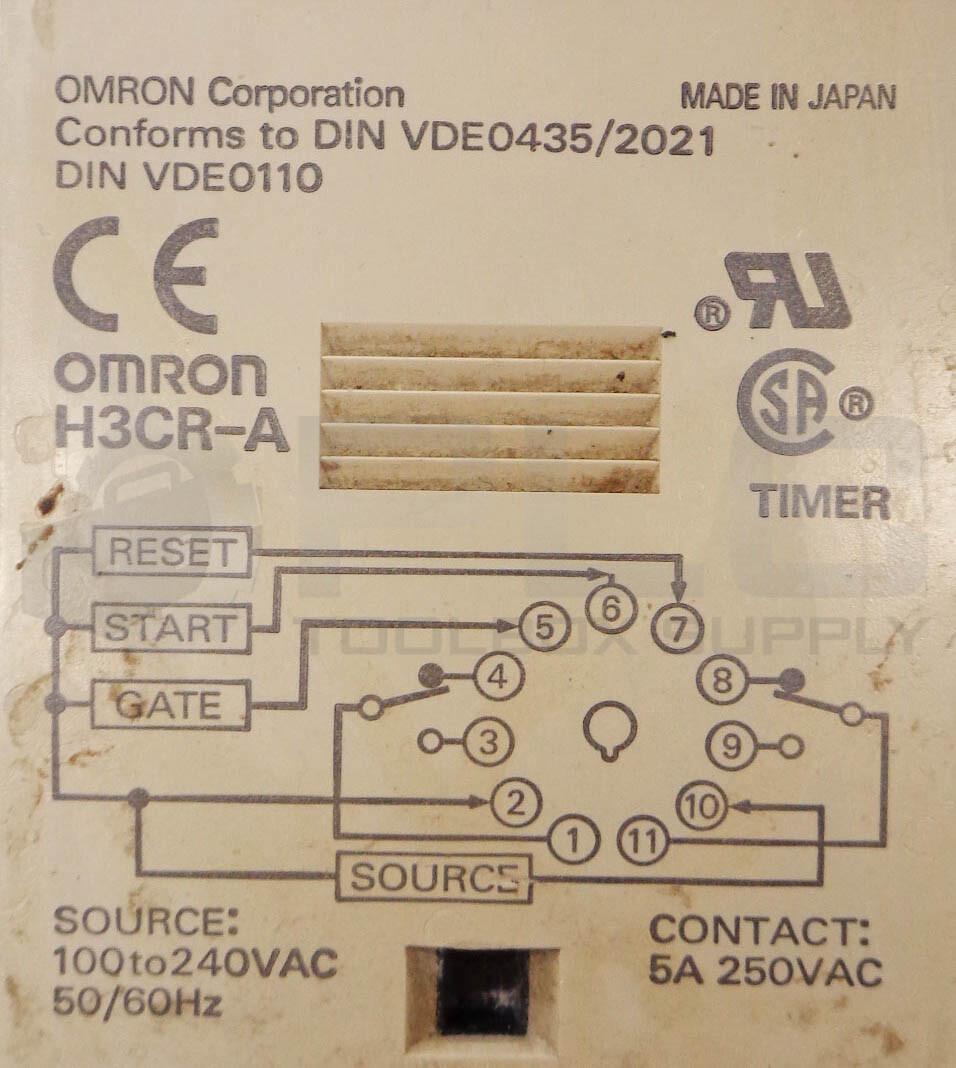OMRON H3CR-A SOLID-STATE TIMER 0-30 SEC 100-240VAC 50/60HZ 5A 250VAC H3CR