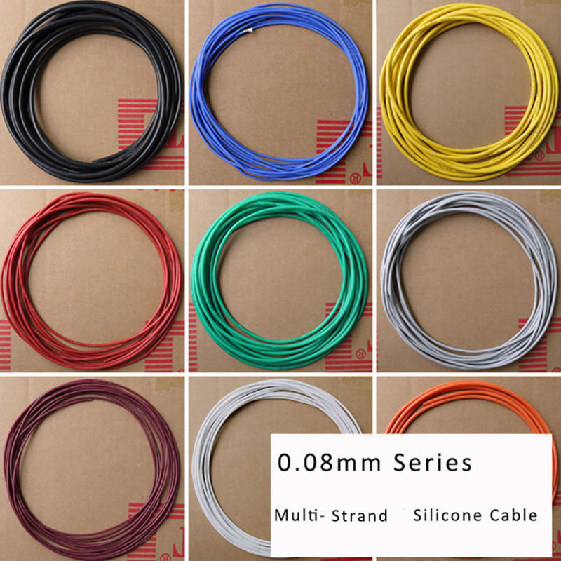 8AWG-30AWG Flexible Silicone Wire Insulation Tinned Copper Cable Black Red Line