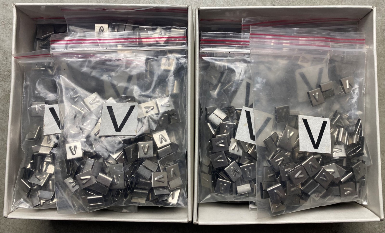 HAYATA ID-V, Stainless Steel Cable Marker 316SS, Symbol “V” , 100 Pc’s Pkt