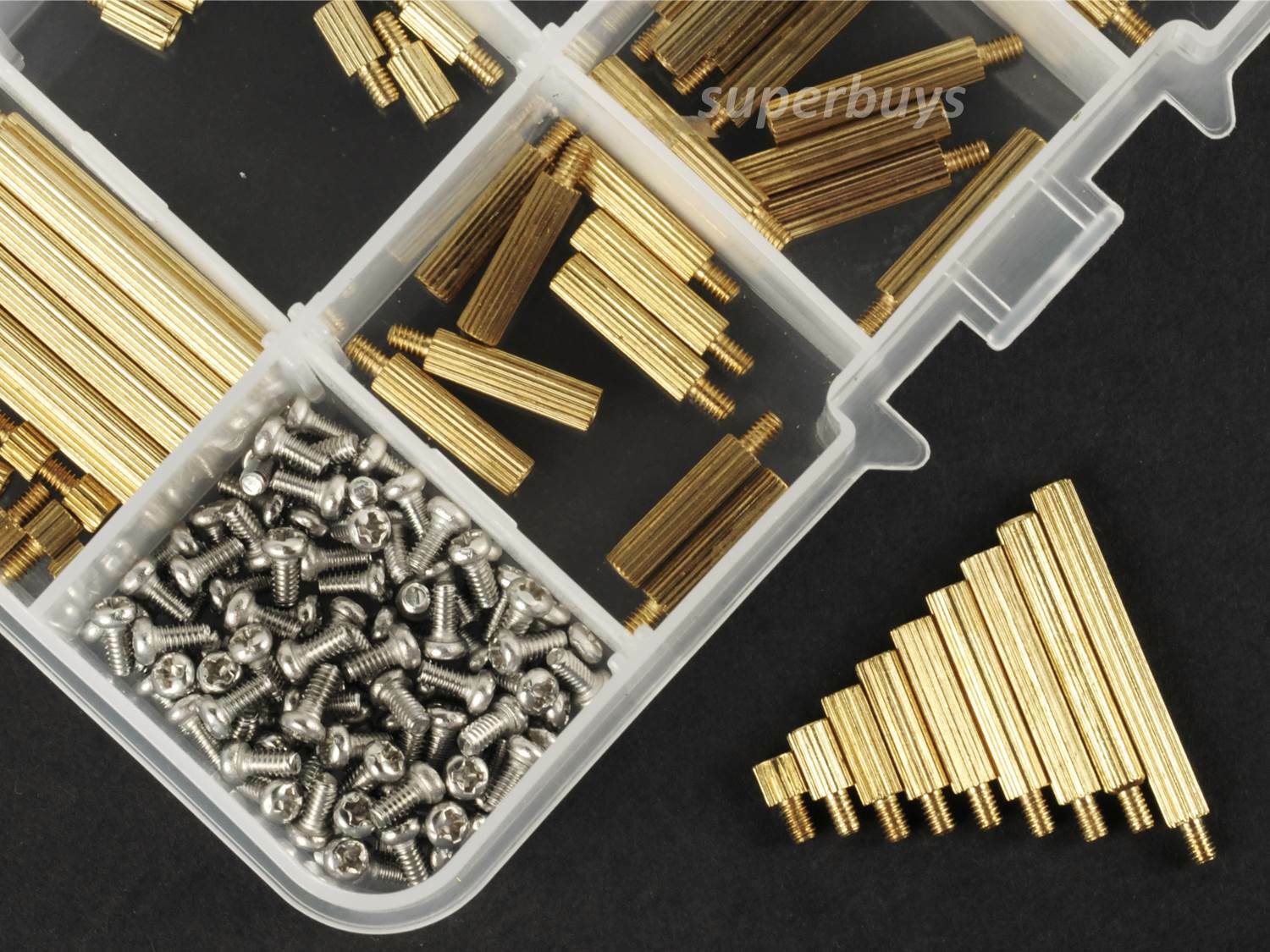 270Pc Male to Female Brass M2 PCB Spacer Stand Off Separator Kit Standoff Set