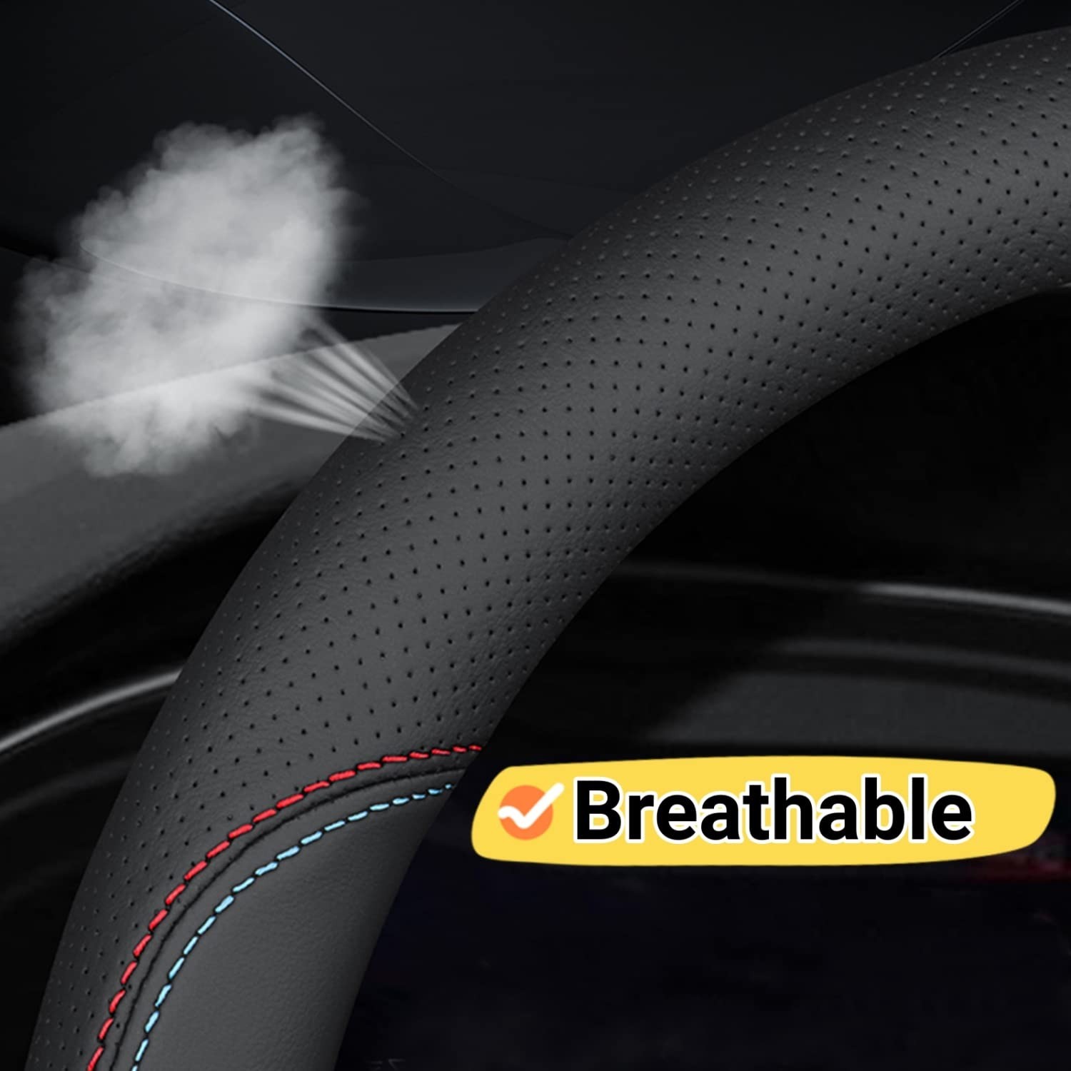 Car Steering Wheel Cover Compatible with Ford Transit Connect 2025 2024 2010-…