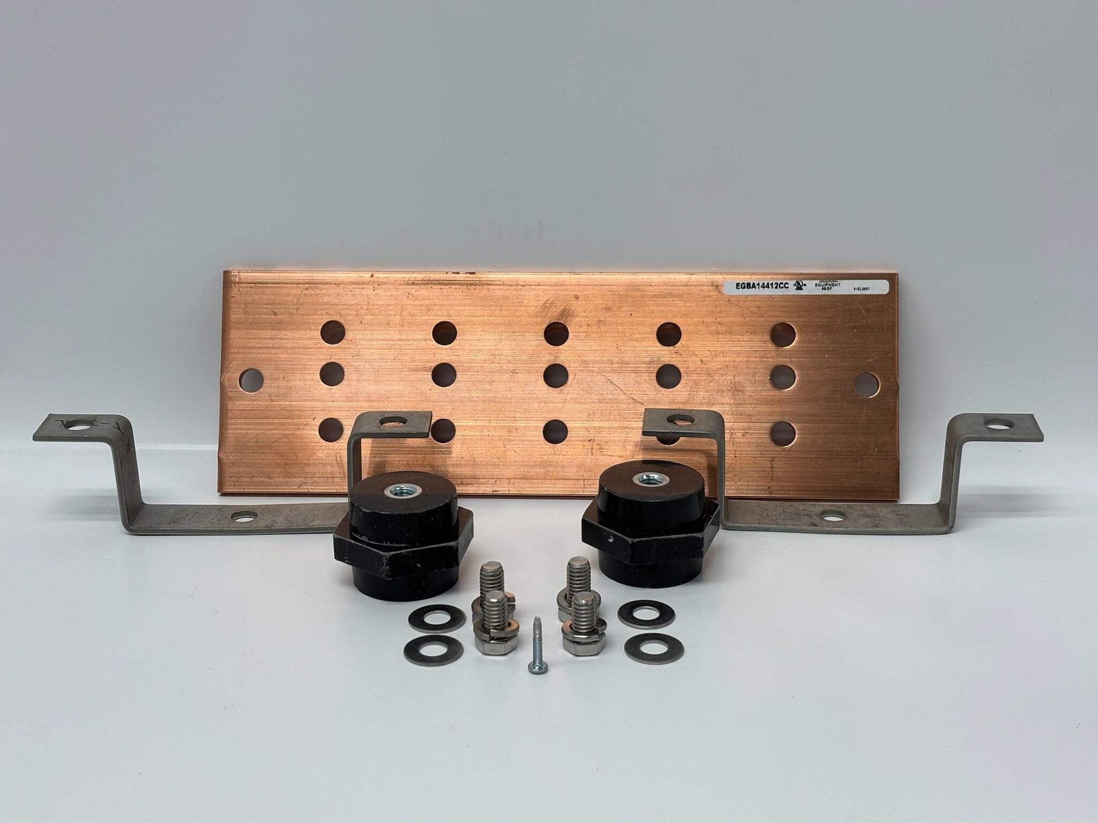 nVent ERICO EGBA14412CC Copper Grounding Busbar With Insulators and Brackets