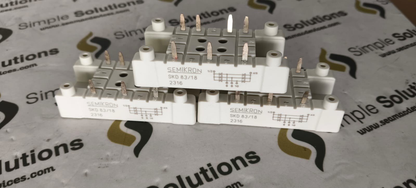2PCS LOT OF SKD83/18 SEMIKRON POWER BRIDGE MODULE – BRAND NEW