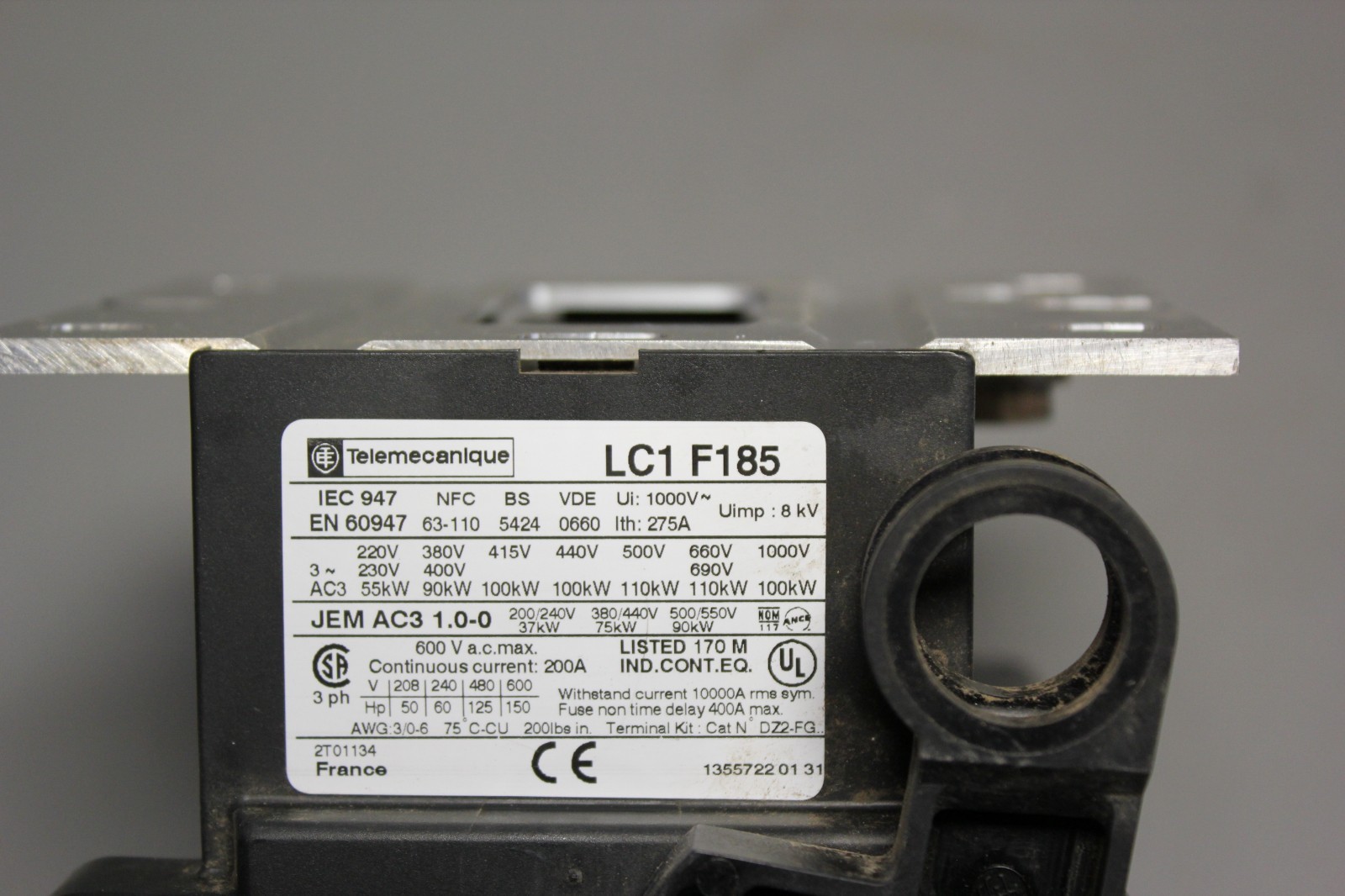 TELEMECANIQUE LC1F185 SQUARE D POWER CONTACTOR
