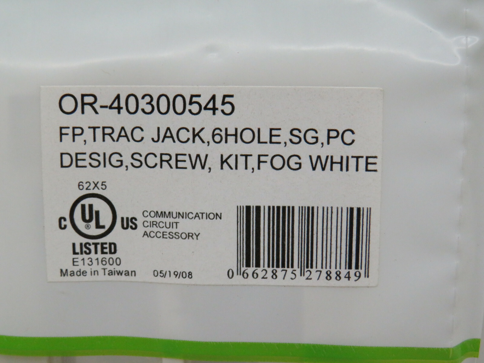 (10-Pack) Ortronics OR-40300545 Trac Jack Faceplate 1-Gang 6-Port Fog White