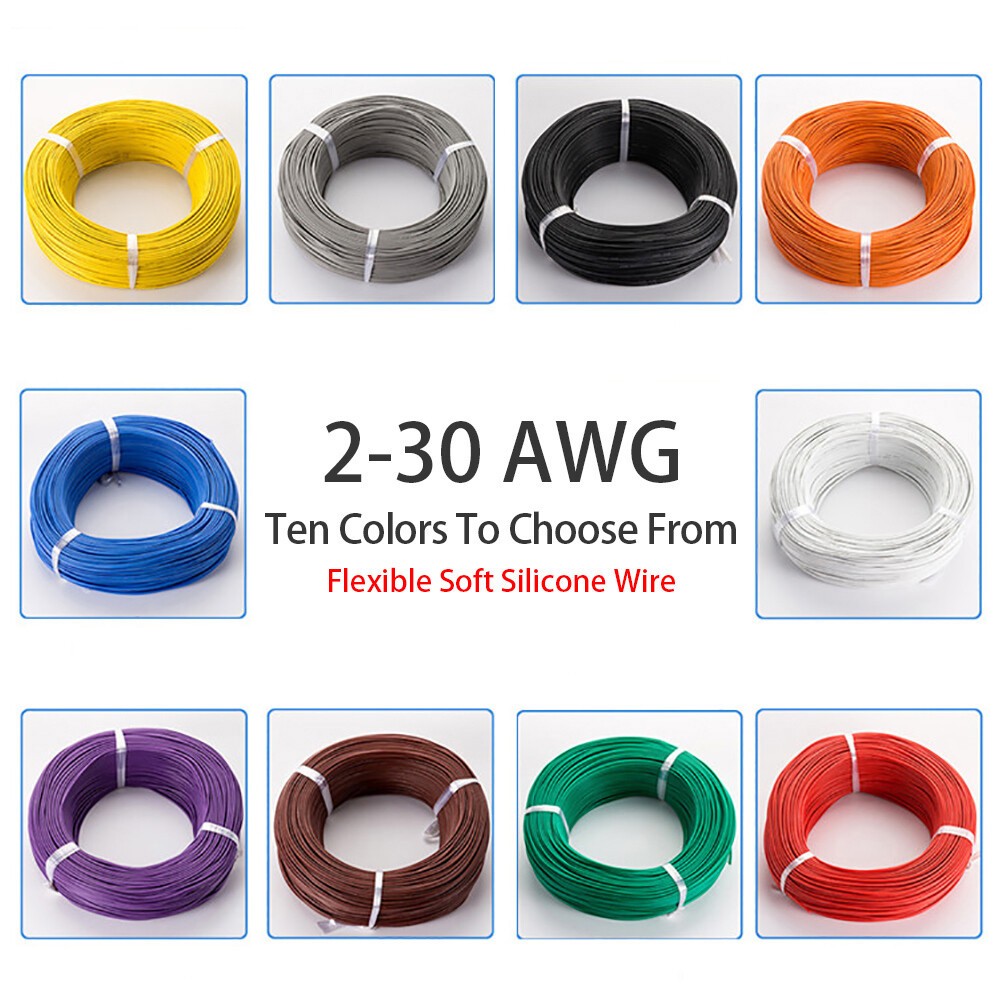 Silicone Wire 2~30 AWG Ultra Flexible Cable High Temperature Tinned Copper Wire