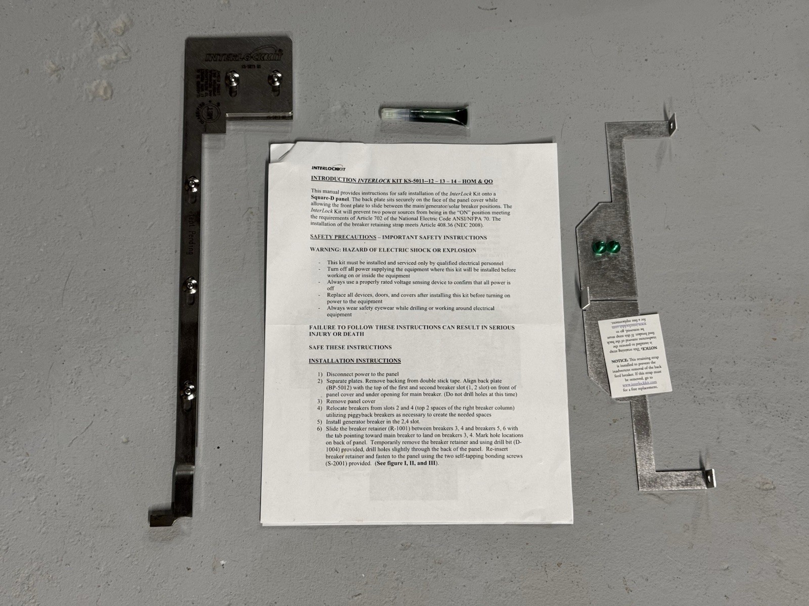 Interlockkit KS-5013 QO Solar Compatible Generator Interlock
