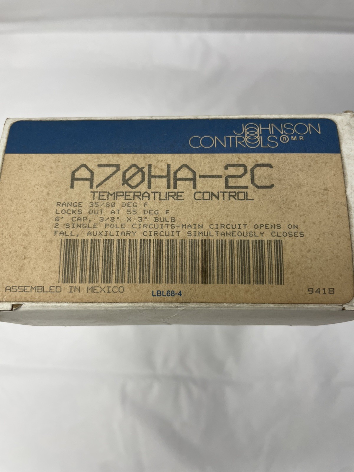 JOHNSON CONTROLS A70HA-2C / A70HA2C (NEW NO BOX) DISCONTINUED