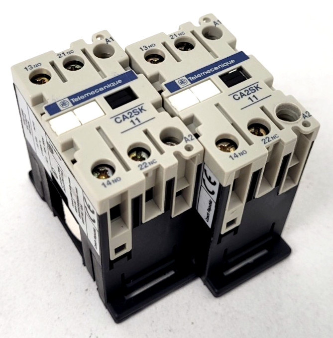 Lot of 2 – CA2SK11 Telemecanique 10 Amp 120V Coil Contactor Control Relay