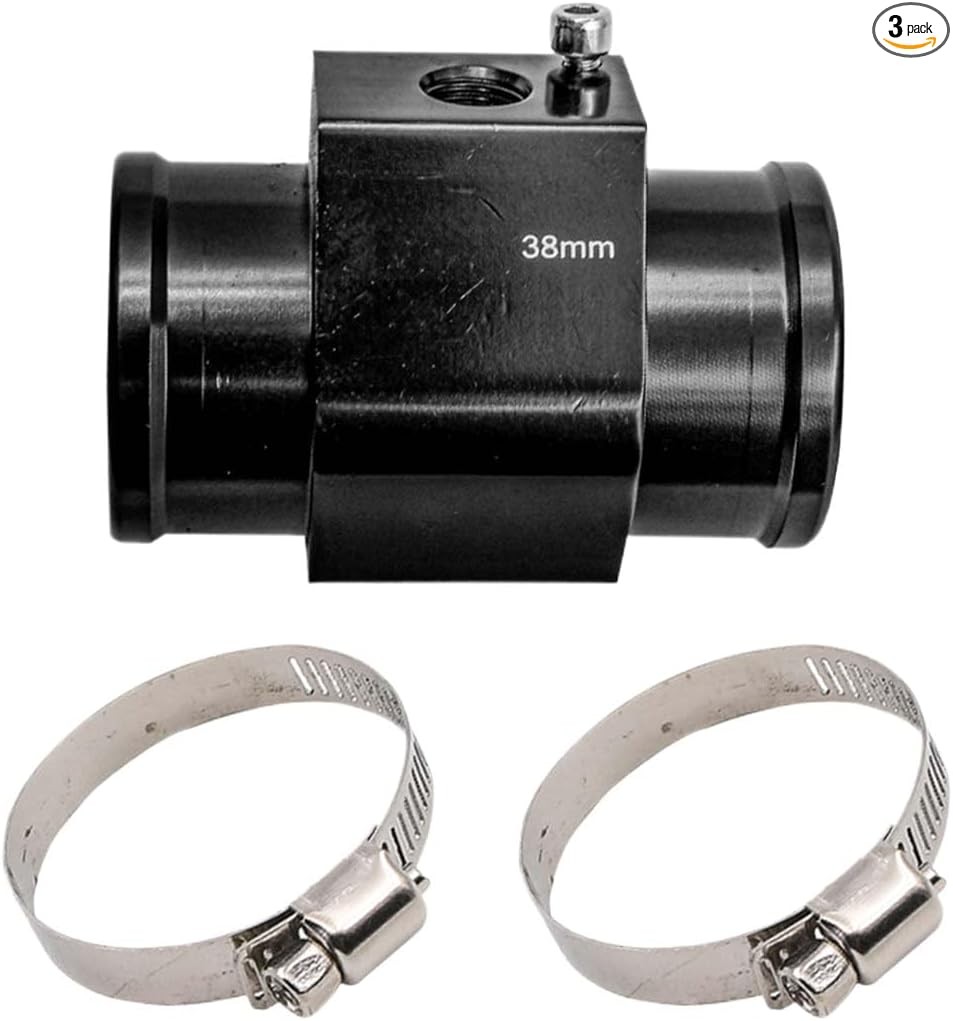 3PCS Auto Water Temp Joint Pipe, Sensor Gauge Radiator Hose Adapter Size: 38MM