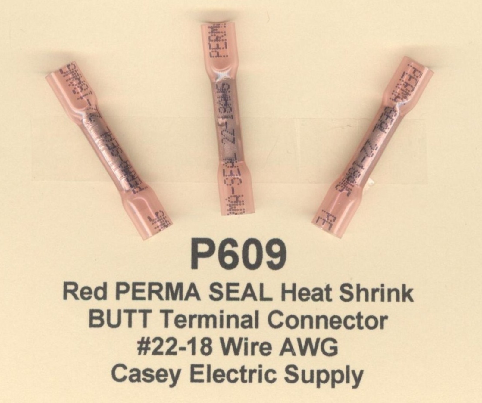 20 Red PERMA SEAL Heat Shrink BUTT Terminal Connector 22-18 Wire Gauge AWG MOLEX