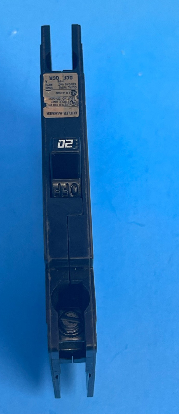 Cutler-Hammer QCR1020 20A 1-Pole 120/240V Circuit Breaker