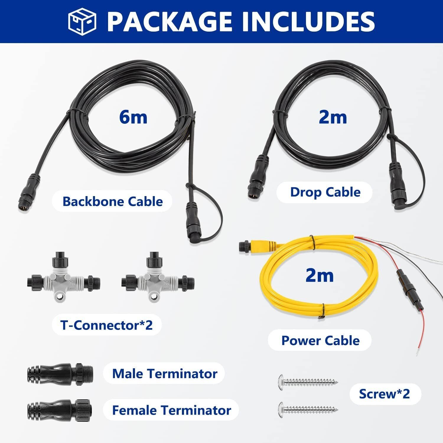 Garmin NMEA 2000 Starter Kit N2K Network Cable Drop/Power/Backbone/Connectors