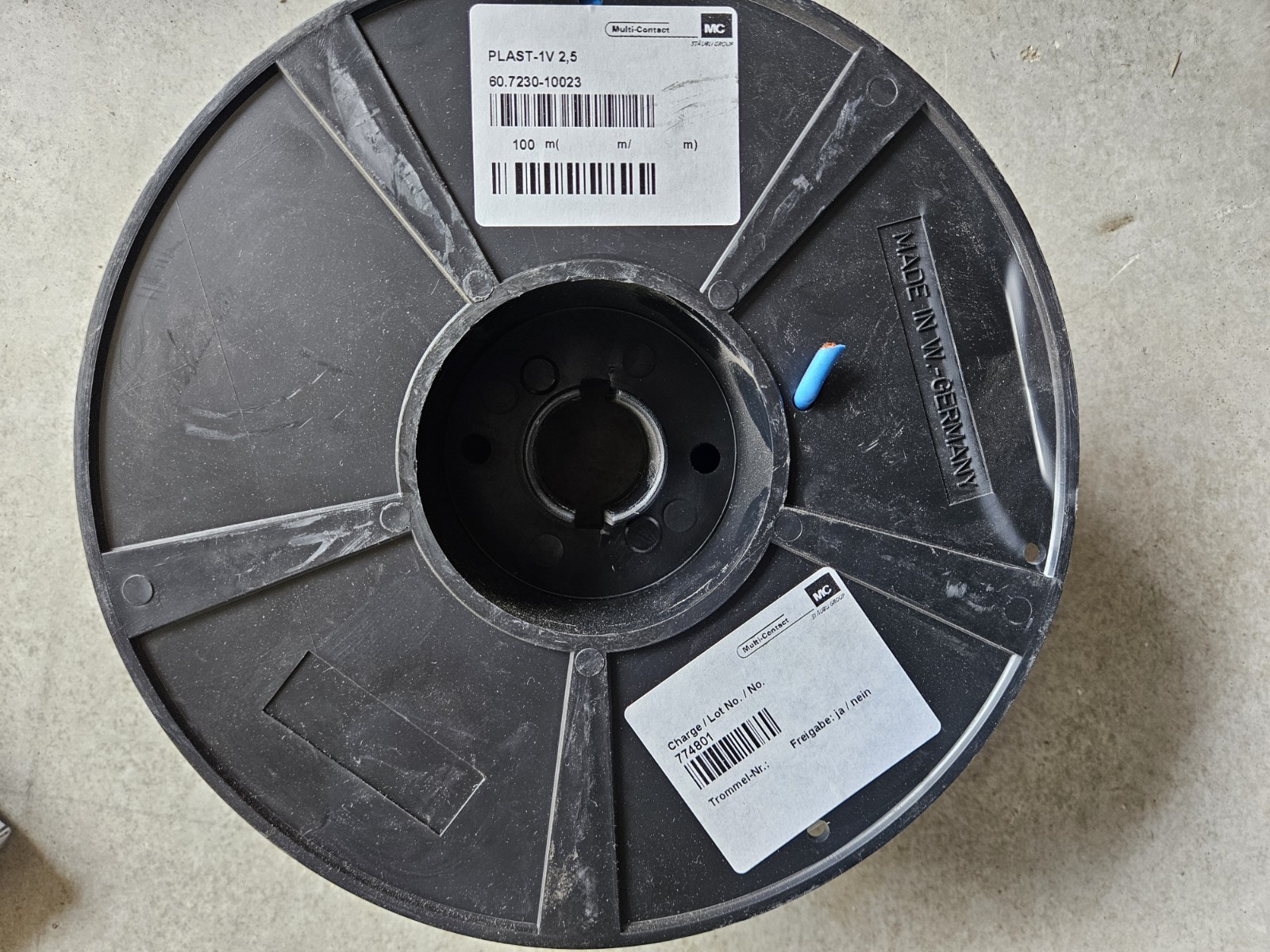 100m Stäubli 60.7230-10023, Plast-1V 2.5, flexible TPE stranded cable new/original packaging