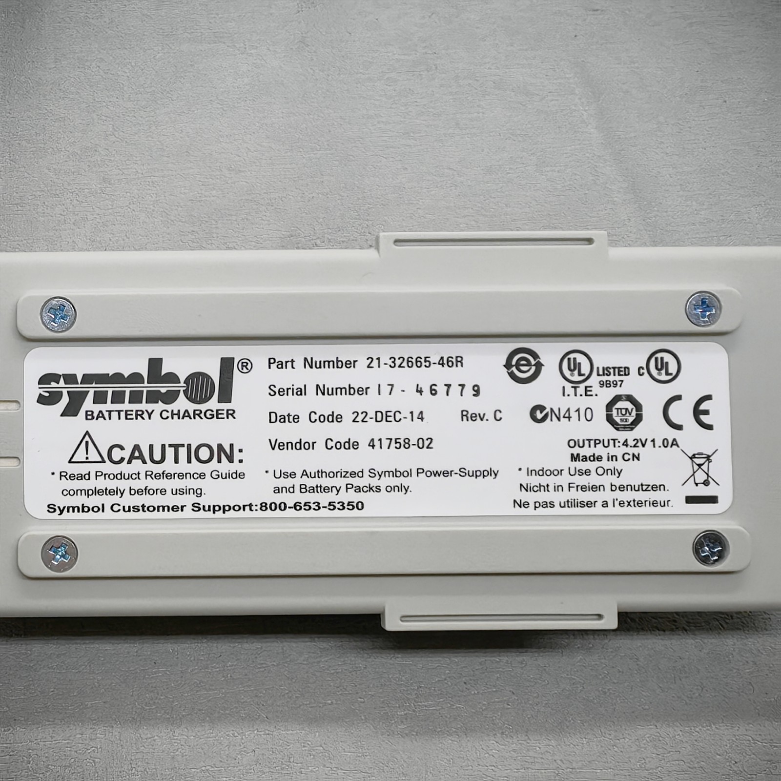 Symbol Battery Charger Adapter 21-32665-46R