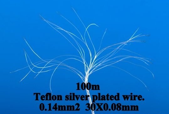 100m 0.14mm2 26AWG SILVER PLATED HIGH PURITY COPPER TEFLON WIRE FOR AUDIO