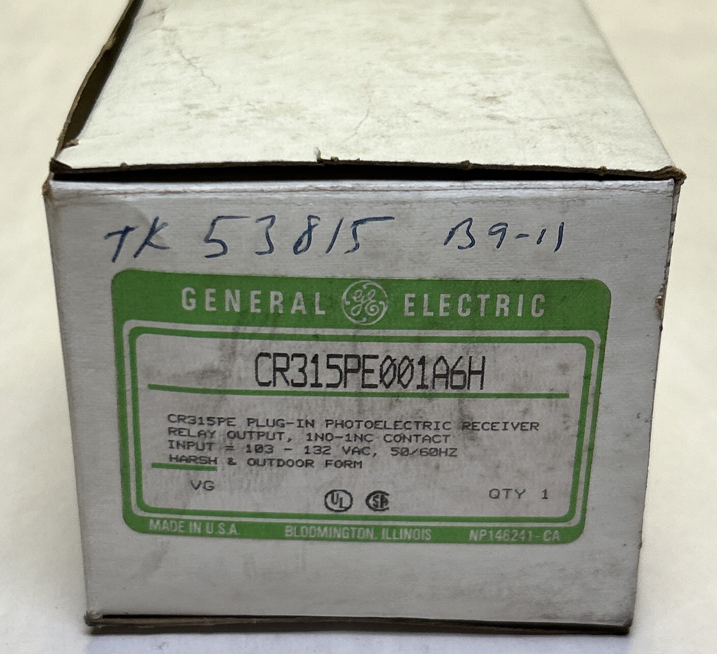 GENERAL ELECTRIC,CR315PE001A6H,PHOTOELECTRIC RECEIVER NEW