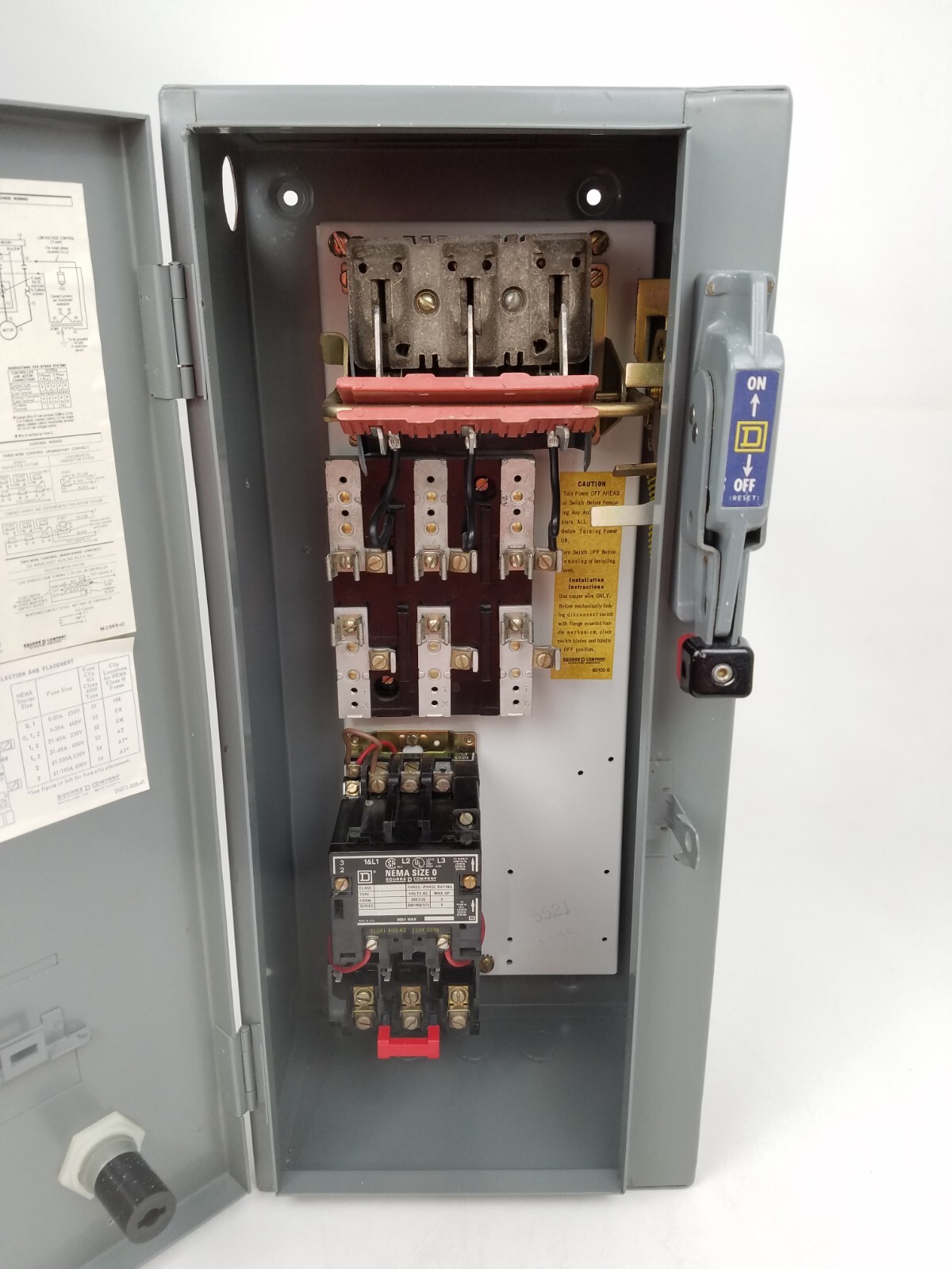 8538SBG12 Square D NEMA 1 Size 1 240V Fusible Combo Starter -Next Day Option