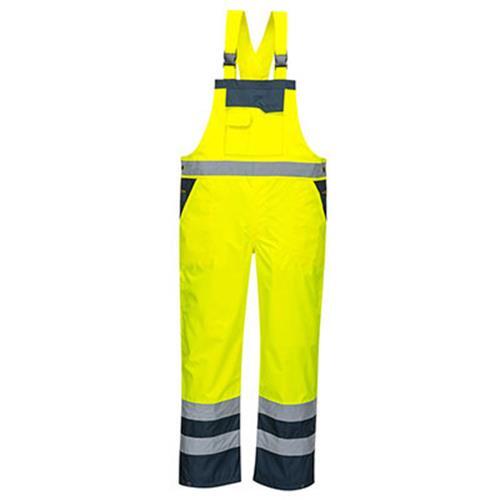 S488YNRL Portwest Contrast Bib & Brace – Unlined Yellow/Navy Large NEW