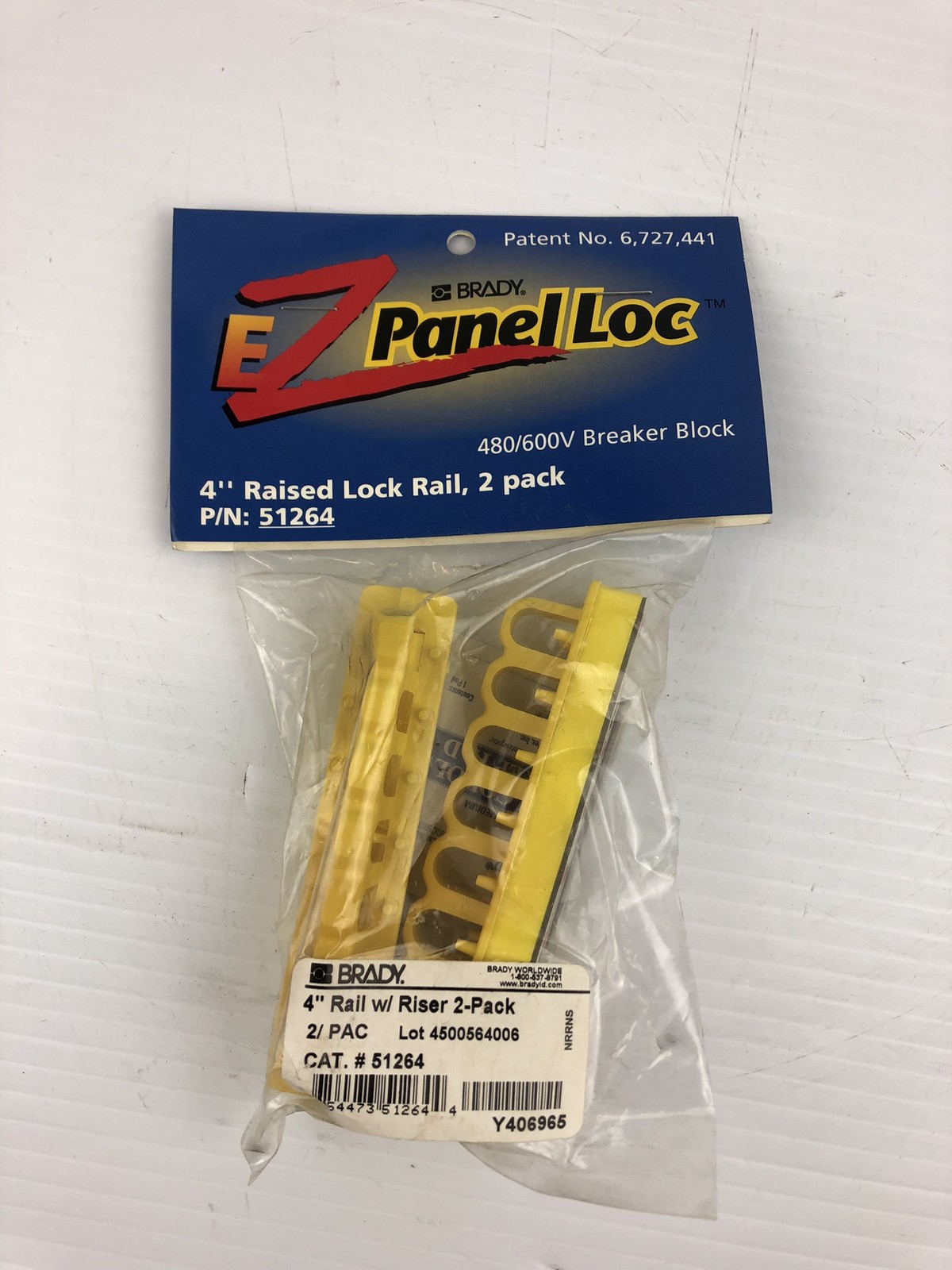 Brady EZ Panel LOC 51264 4″ Raised Lock Rail 480/600V Breaker Block (Pack of 2)