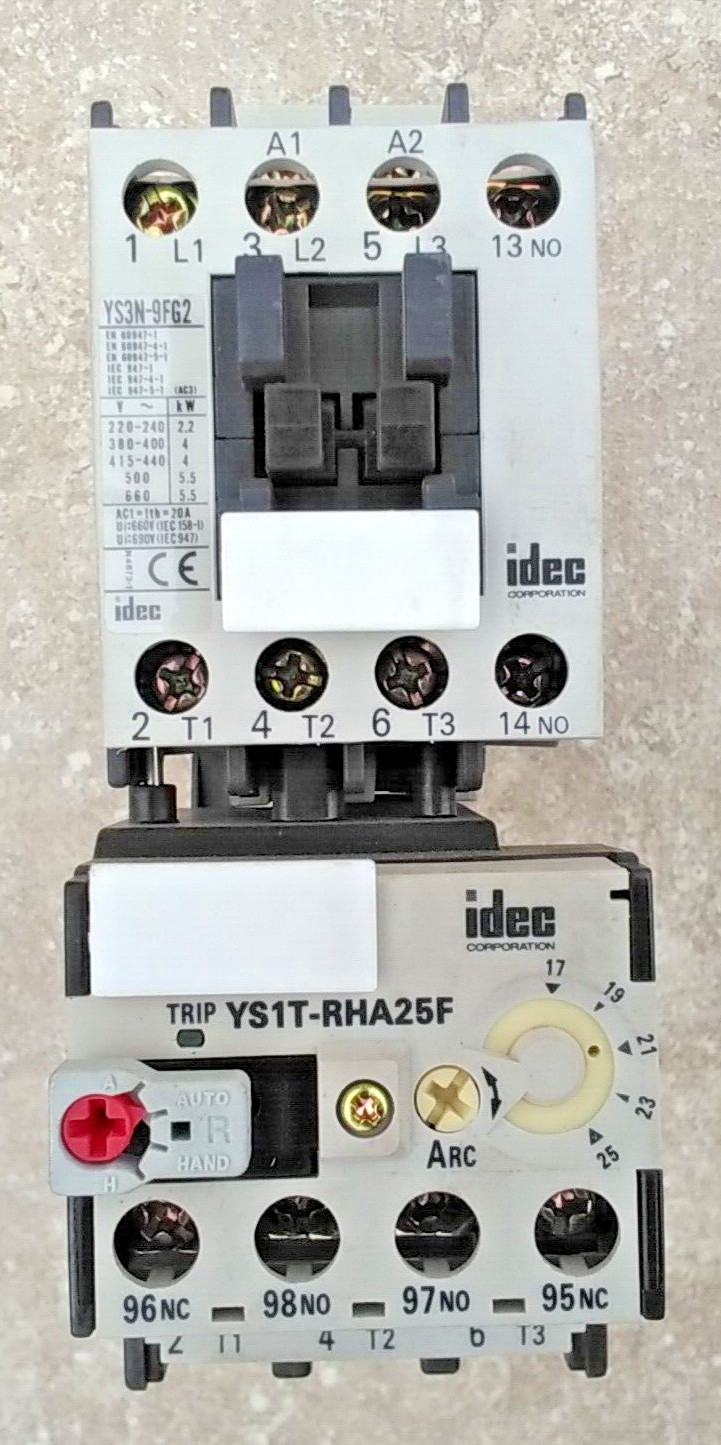 YS1T-RHA25F21PD & YS3N-9FG2 IDEC DIN Rail Thermal Overload Relay
