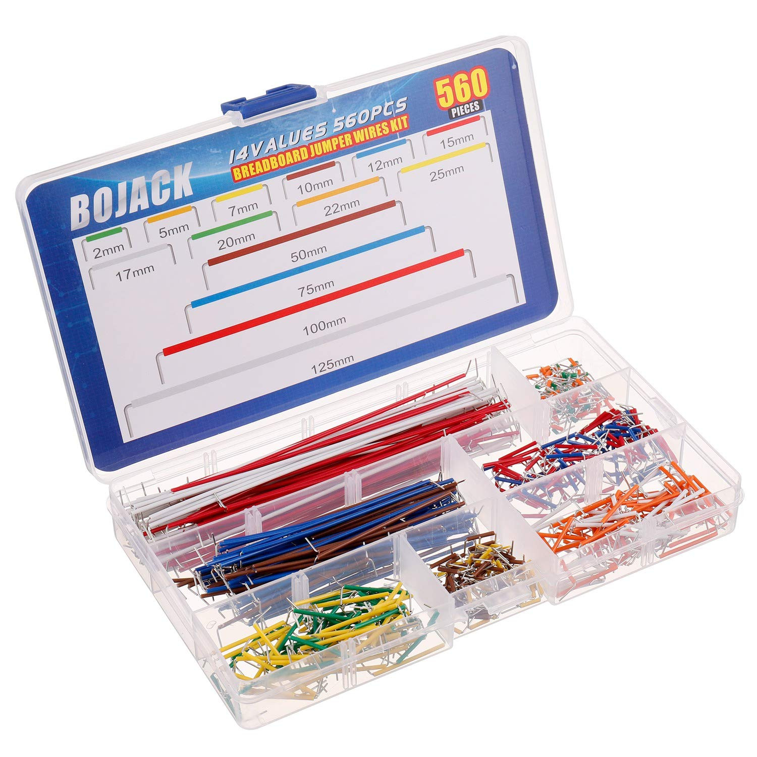 14 Vaules 560 Pcs 2-125Mm Solderless Flexible Breadboard Connecting Line Cables
