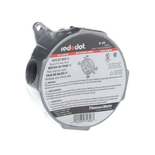 Red Dot S-48, 3(5) 3/4″ Hub, White, Aluminum, Weatherproof Outlet Box, 1 pc