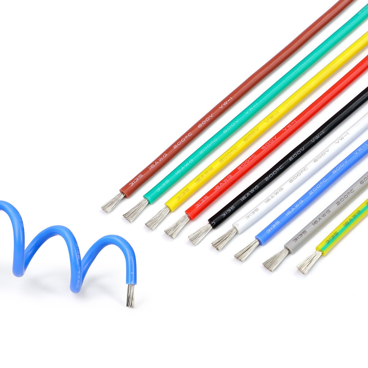 UL3135 Super Soft Silicone Cable Flexible Wire 10AWG to 30AWG Various Colours