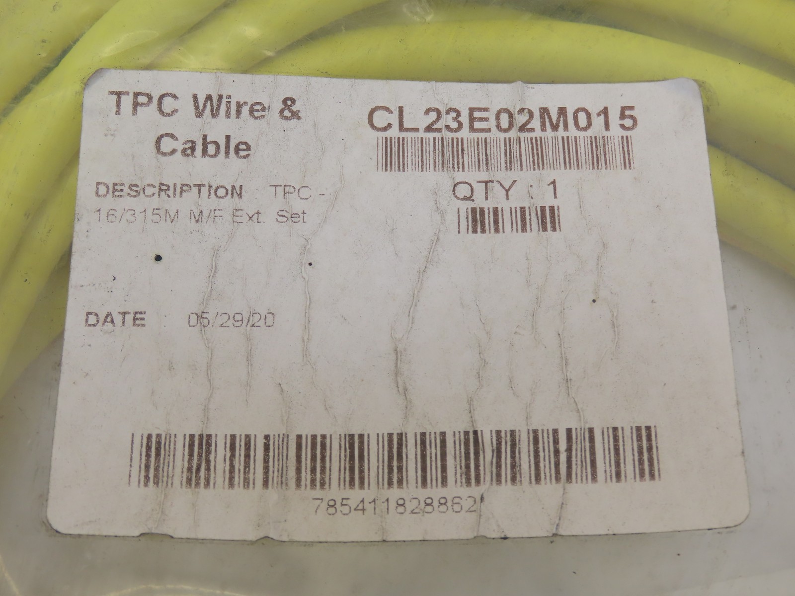 TPC Wire & Cable CL23E02M015 Heavy Duty cordset 16/3 wire 15m long M/F EXT/SET