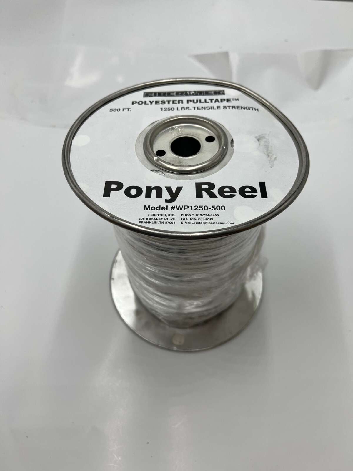Fiber Tek Polyester Pull Tape Pony Reel WP1250-500 500FT 1250 lbs Strength