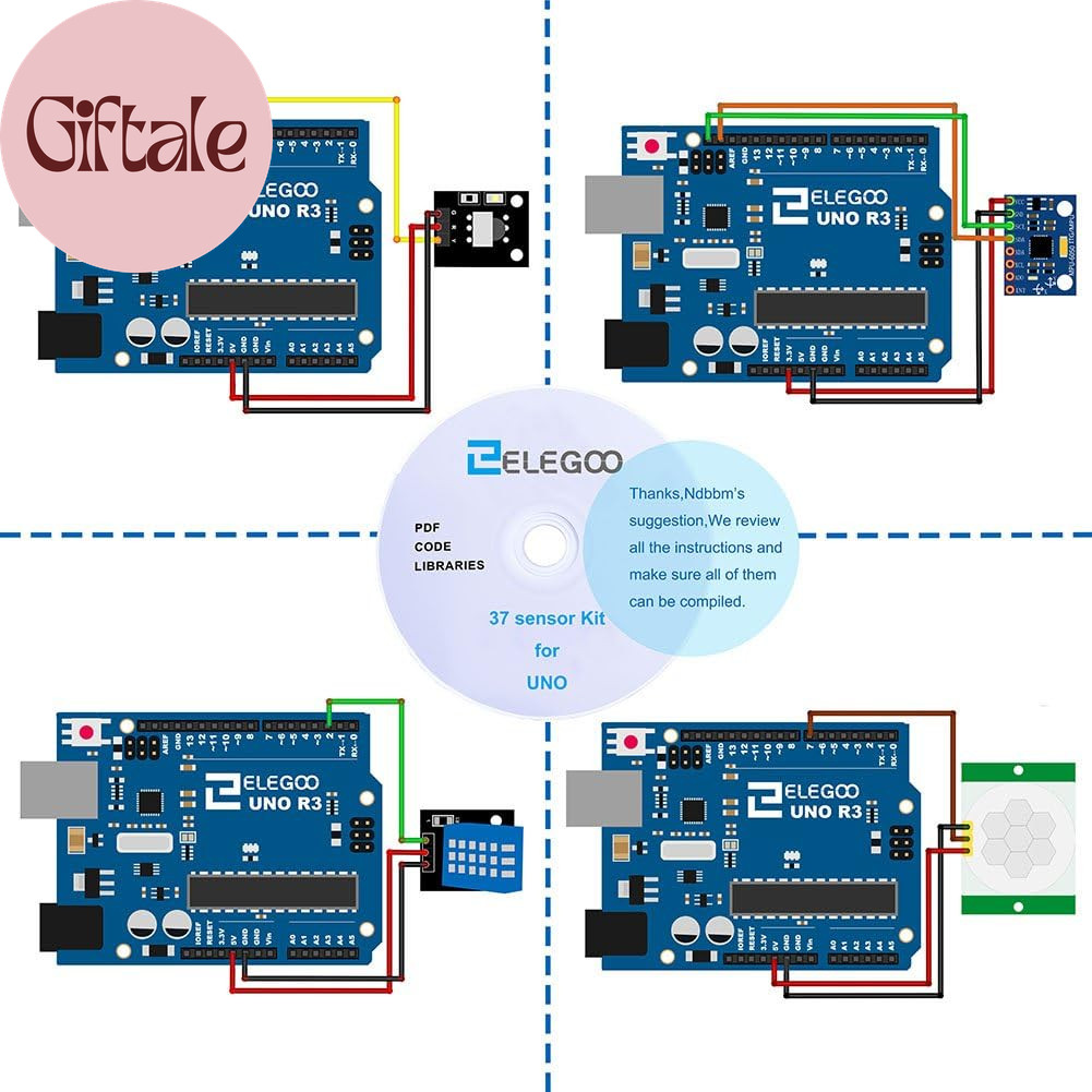 Upgraded 37 in 1 Sensor Modules Kit with Tutorial Compatible with R3 MEGA 2560 N