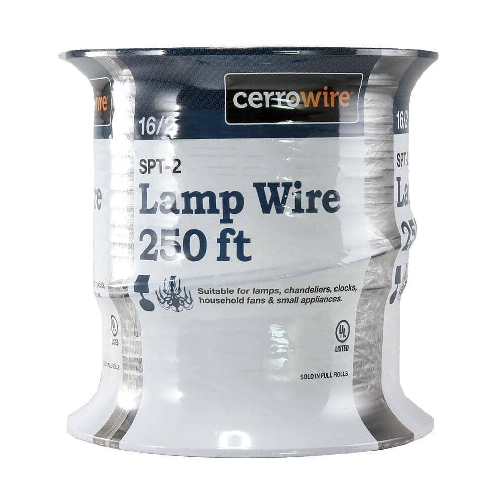 CERROWIRE, 252-1202G3 250-Feet 16/2 Lamp Cord, White